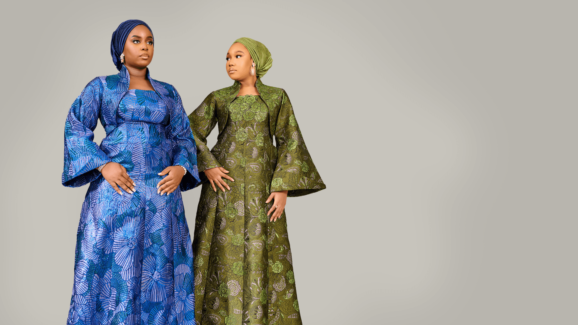 Two women in hand-crafted Binta Badmus co-ords