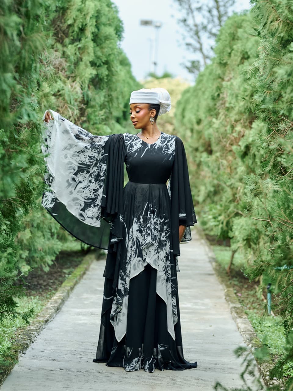 The Lami Chiffon Dress, Black, angle 3