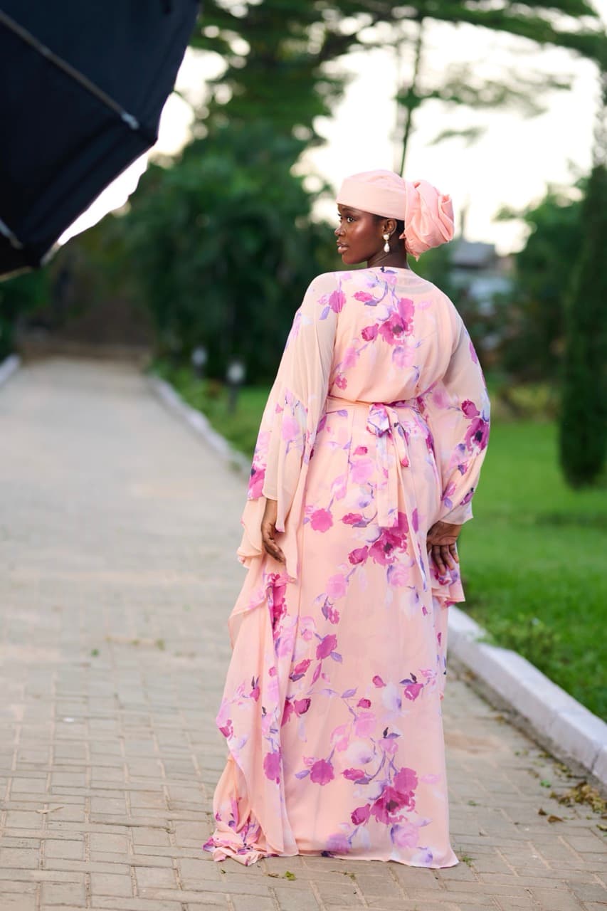 Bella kimono set, Floral Peach, angle 6