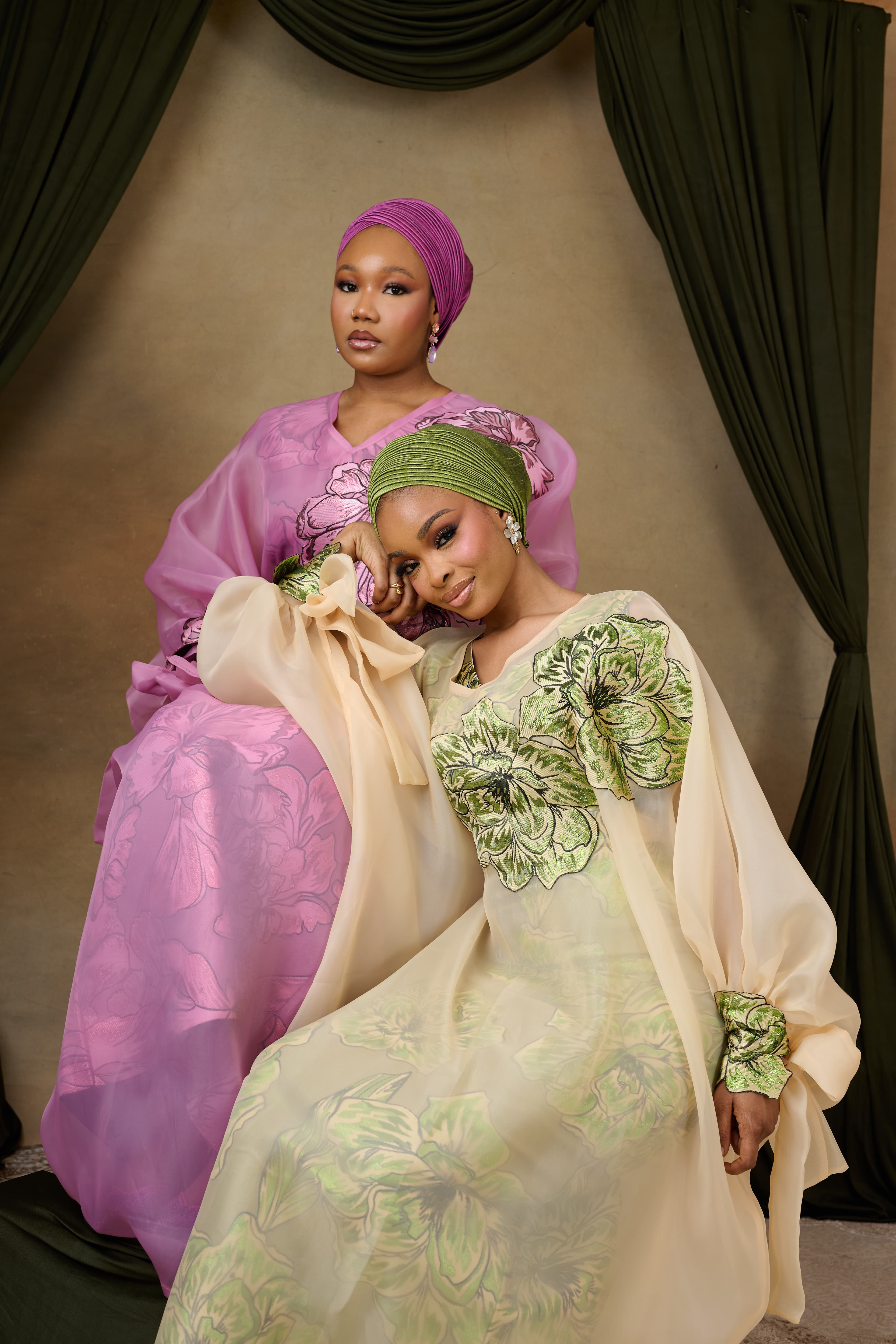 The Ayo Brocade Bubu Set, Onion Purple, angle 7