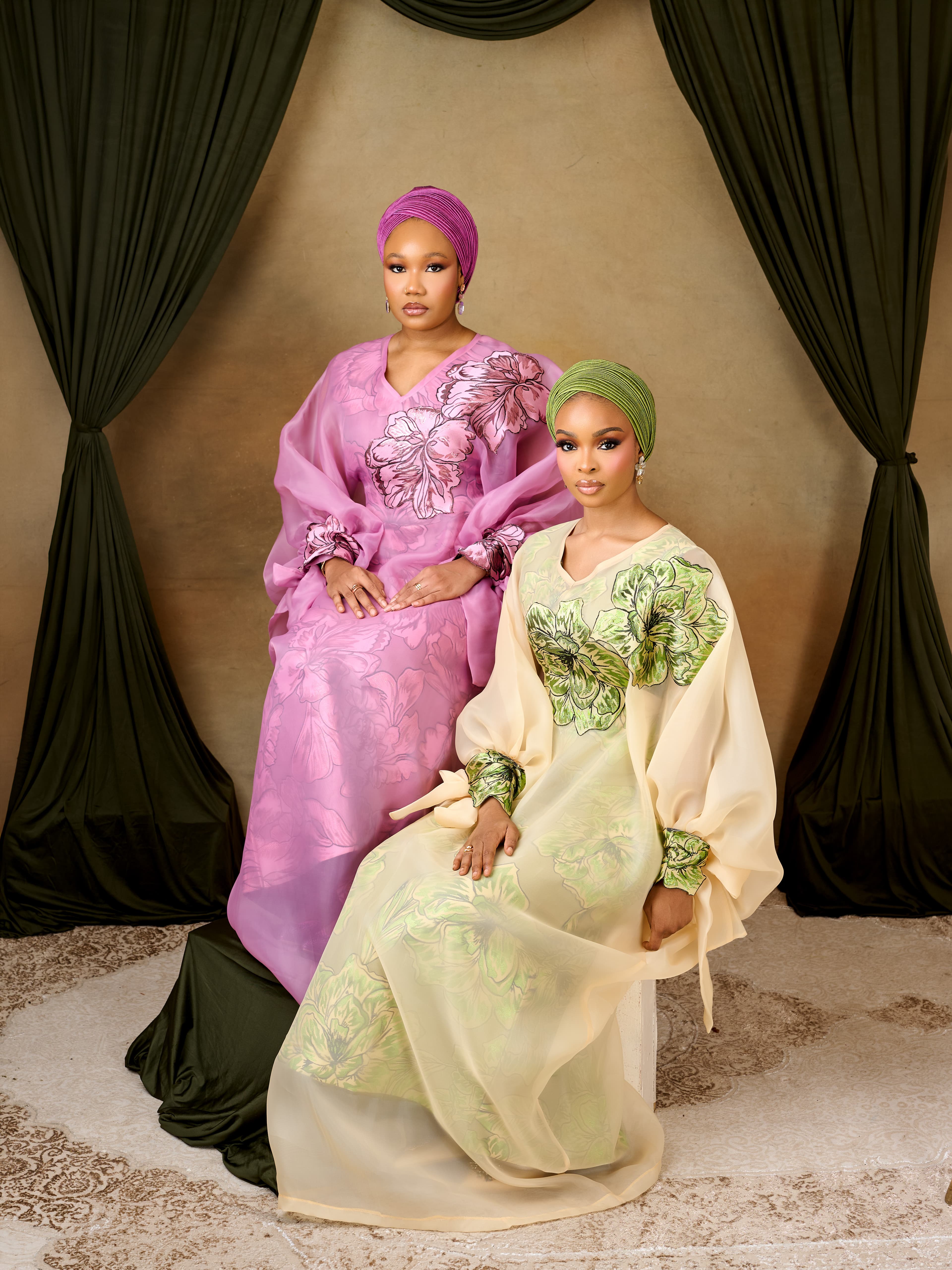 The Ayo Brocade Bubu Set, Onion Purple, angle 6