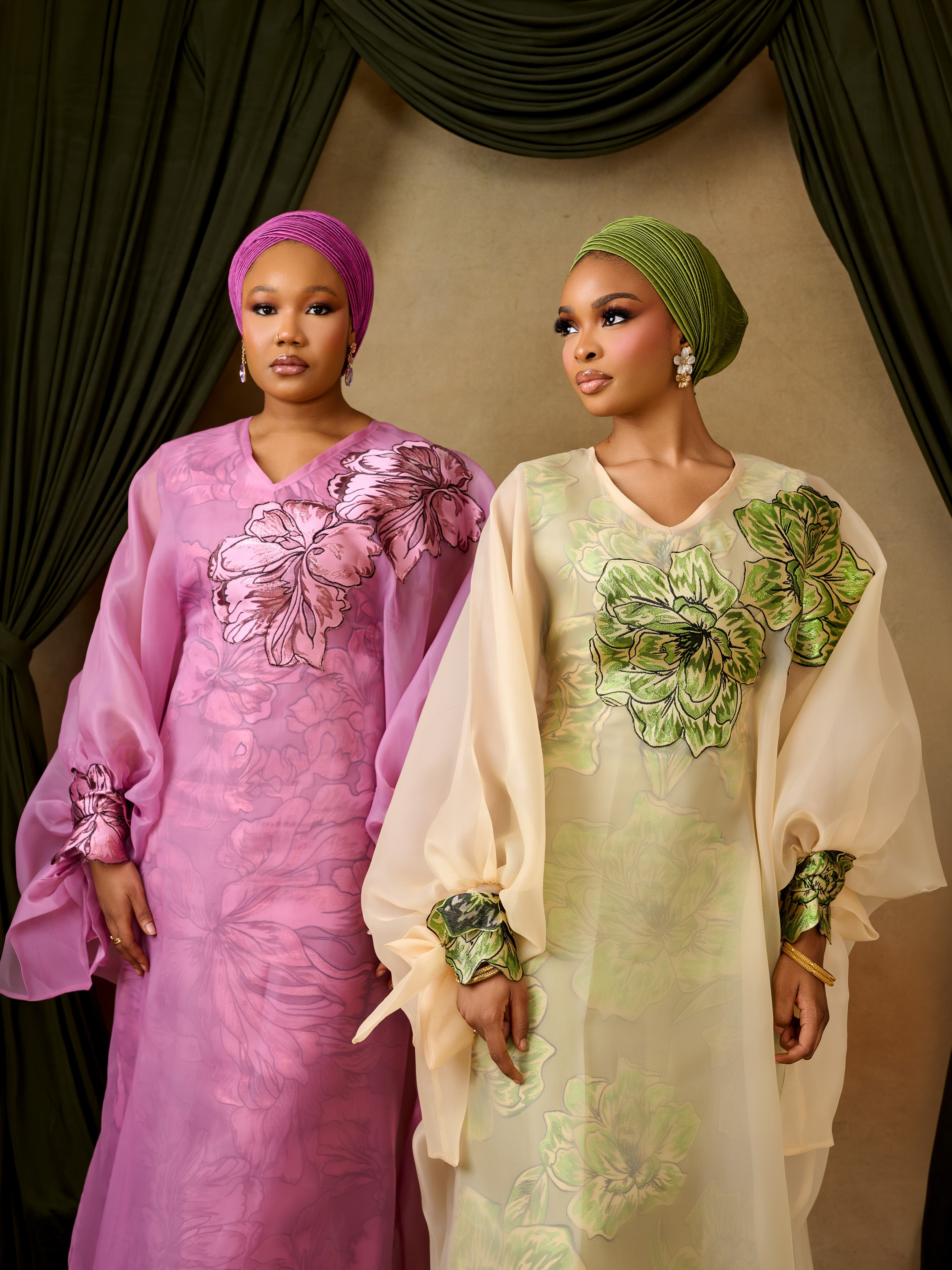 The Ayo Brocade Bubu Set, Onion Purple, angle 5