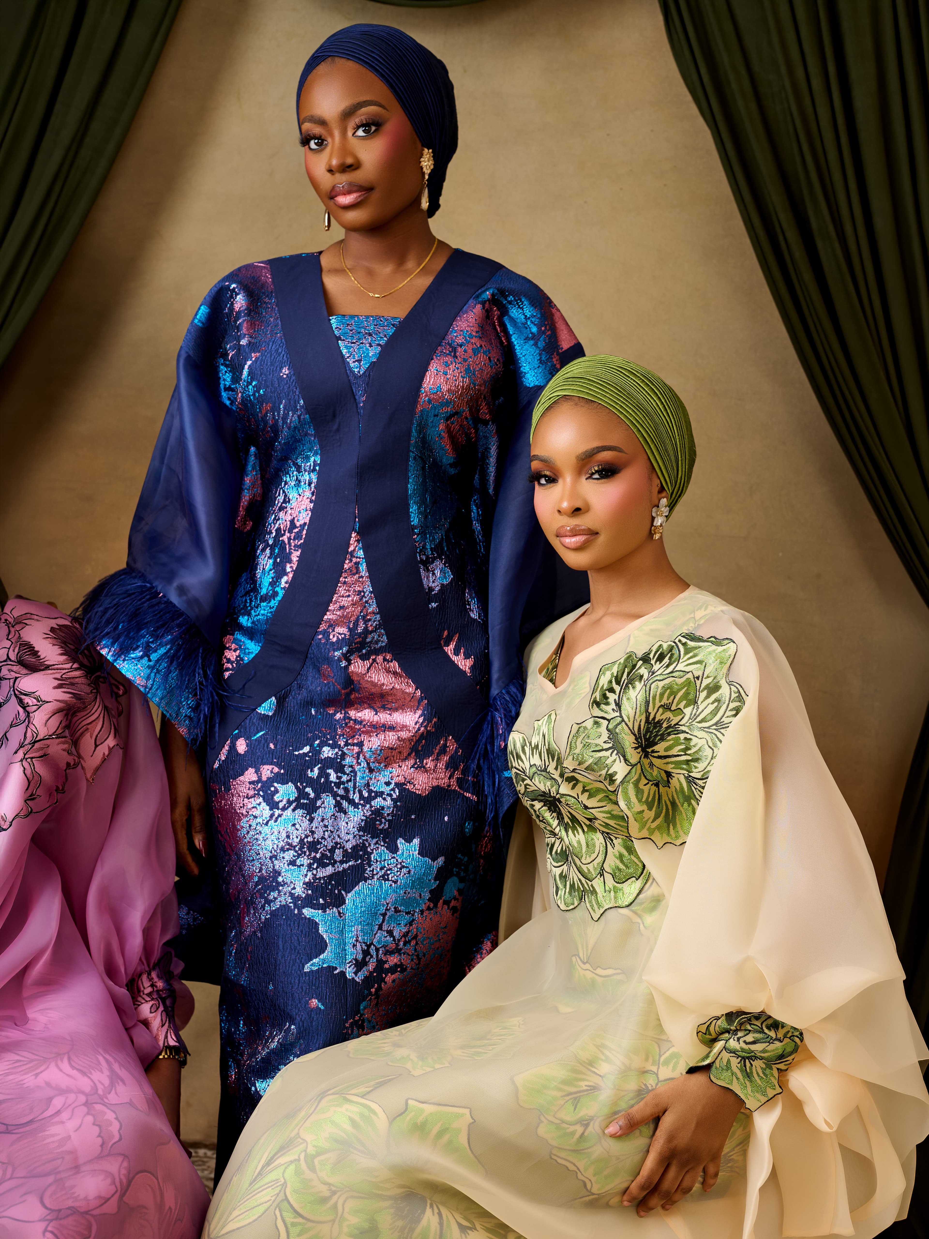 The Idara Bubu Dress, Navy, angle 8